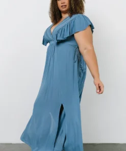 BB Custom Dresses Jennifer Deep V Maxi Dress | Blue 18 BB Custom Dresses Jennifer Deep V Maxi Dress | Blue