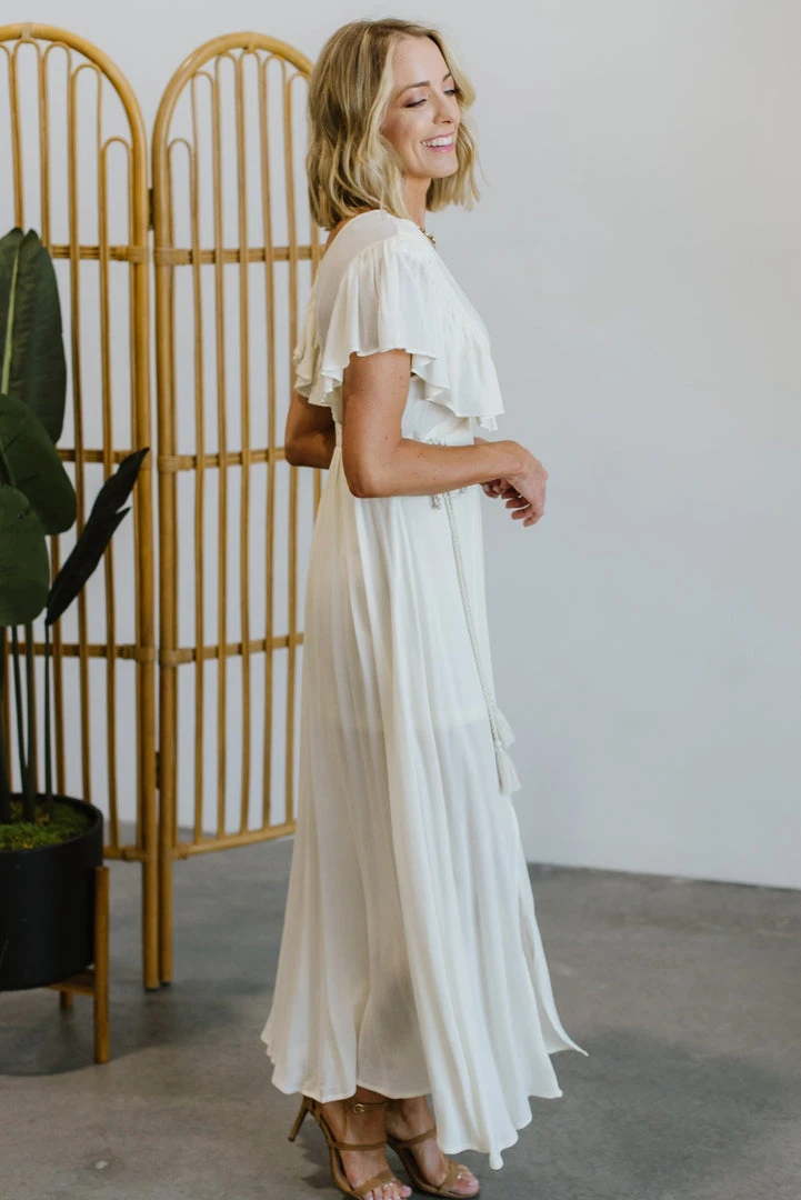 BB Custom Jennifer Deep V Maxi Dress | Ivory 4 BB Custom Jennifer Deep V Maxi Dress | Ivory