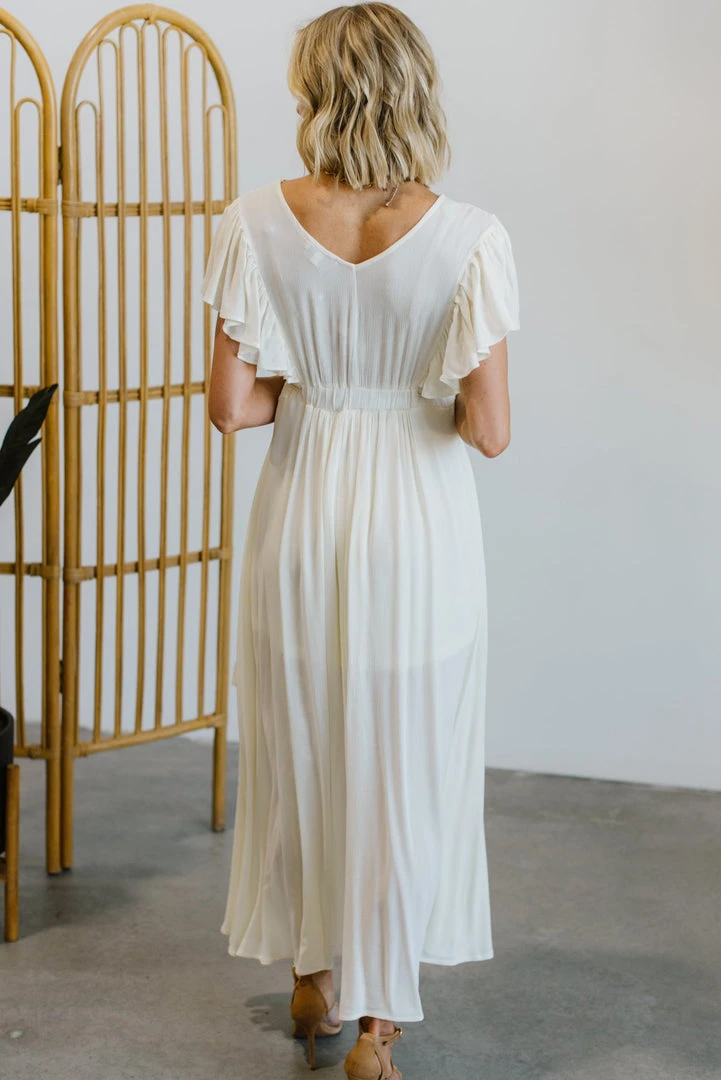 BB Custom Jennifer Deep V Maxi Dress | Ivory 5 BB Custom Jennifer Deep V Maxi Dress | Ivory