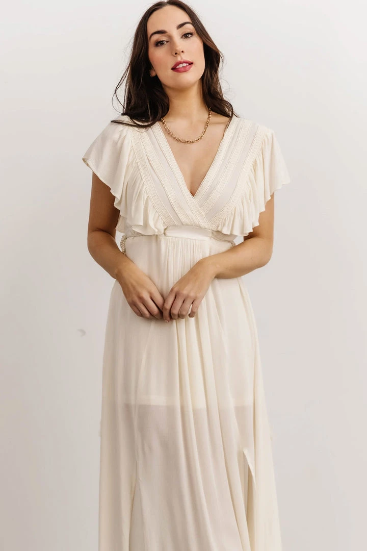 BB Custom Jennifer Deep V Maxi Dress | Ivory 9 BB Custom Jennifer Deep V Maxi Dress | Ivory