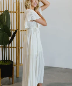 BB Custom Jennifer Deep V Maxi Dress | Ivory 27 BB Custom Jennifer Deep V Maxi Dress | Ivory