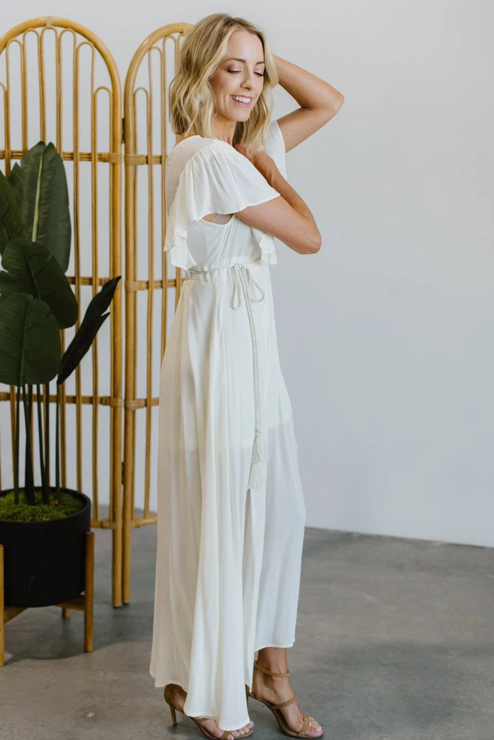 BB Custom Jennifer Deep V Maxi Dress | Ivory 14 BB Custom Jennifer Deep V Maxi Dress | Ivory