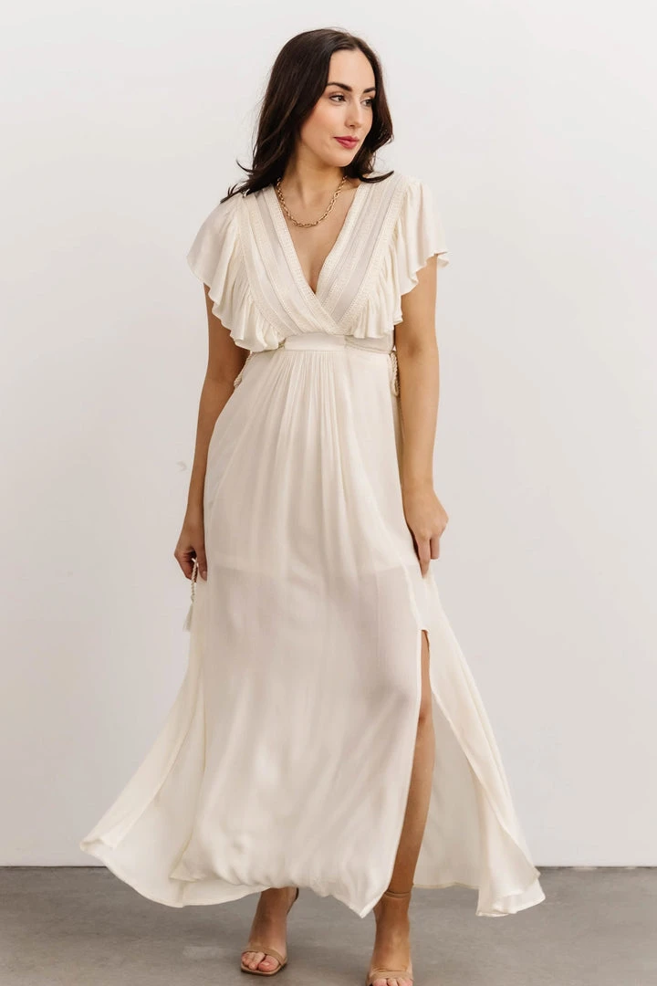 BB Custom Jennifer Deep V Maxi Dress | Ivory 8 BB Custom Jennifer Deep V Maxi Dress | Ivory
