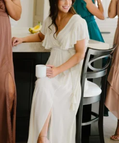 BB Custom Jennifer Deep V Maxi Dress | Ivory 23 BB Custom Jennifer Deep V Maxi Dress | Ivory