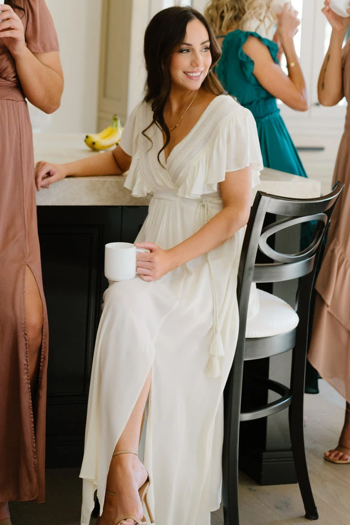 BB Custom Jennifer Deep V Maxi Dress | Ivory 10 BB Custom Jennifer Deep V Maxi Dress | Ivory