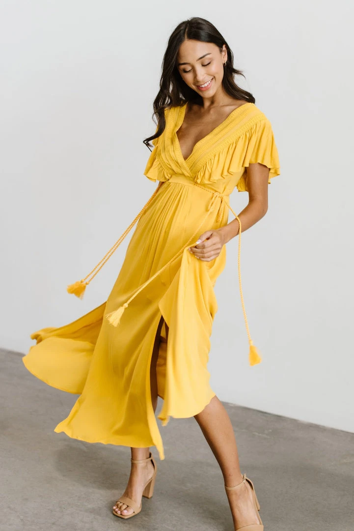 BB Custom Jennifer Deep V Maxi Dress | Mustard Dresses 4 BB Custom Jennifer Deep V Maxi Dress | Mustard Dresses