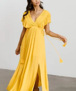 BB Custom Jennifer Deep V Maxi Dress | Mustard Dresses 10 BB Custom Jennifer Deep V Maxi Dress | Mustard Dresses