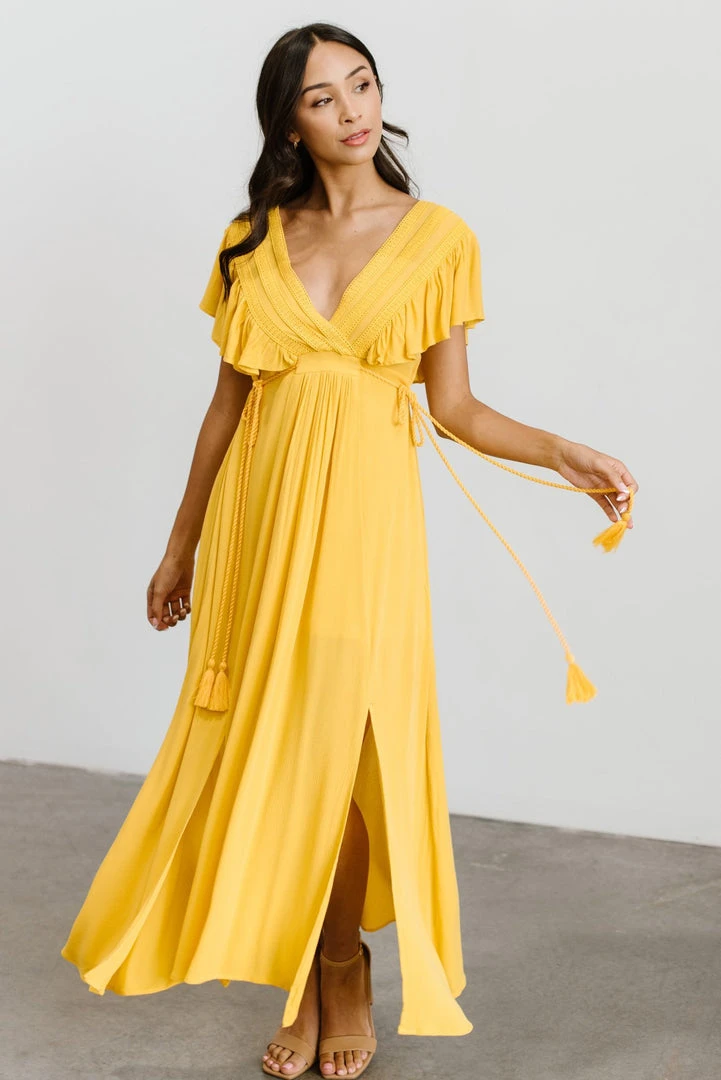 BB Custom Jennifer Deep V Maxi Dress | Mustard Dresses 3 BB Custom Jennifer Deep V Maxi Dress | Mustard Dresses