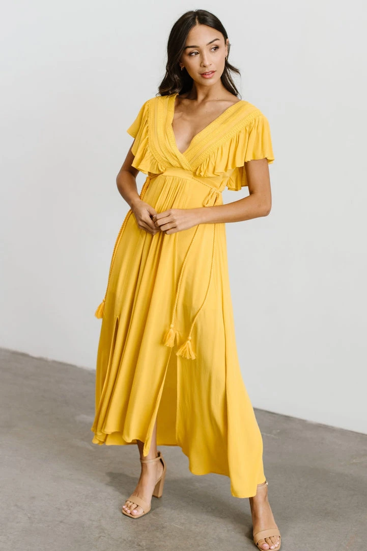 BB Custom Jennifer Deep V Maxi Dress | Mustard Dresses 8 BB Custom Jennifer Deep V Maxi Dress | Mustard Dresses