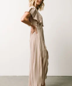 BB Custom Jennifer Deep V Maxi Dress | Sand 21 BB Custom Jennifer Deep V Maxi Dress | Sand