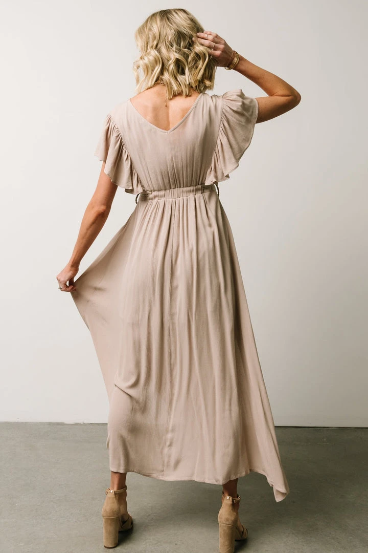 BB Custom Jennifer Deep V Maxi Dress | Sand 6 BB Custom Jennifer Deep V Maxi Dress | Sand