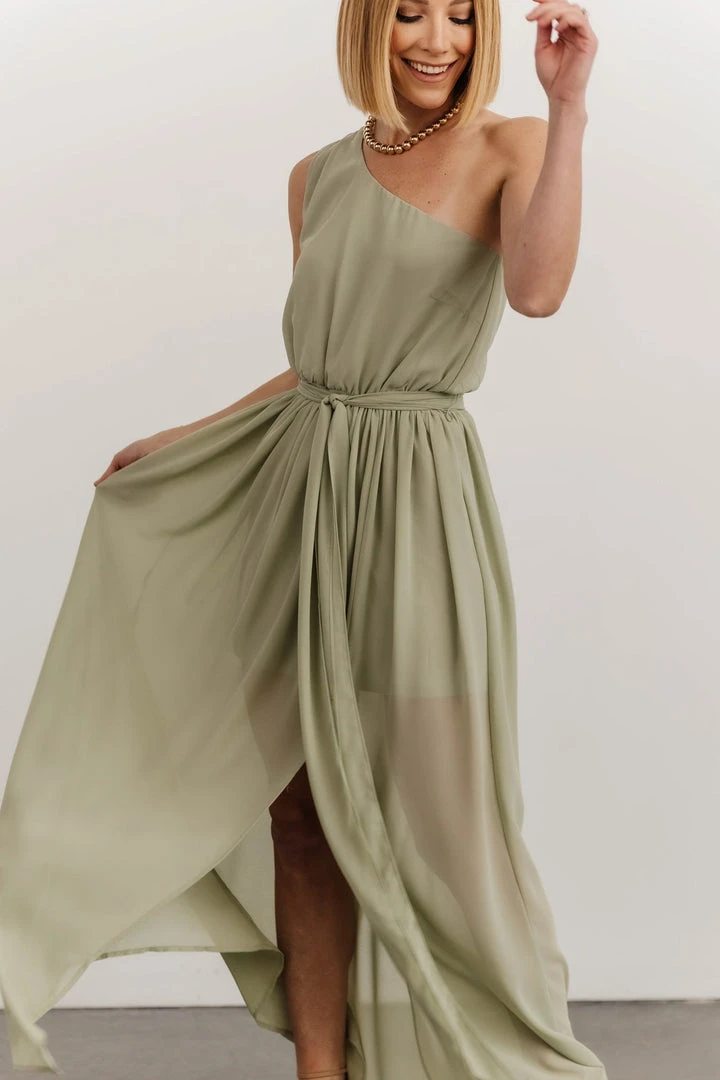 DD Dresses Jessica One Shoulder Maxi Dress | Sage 2 DD Dresses Jessica One Shoulder Maxi Dress | Sage