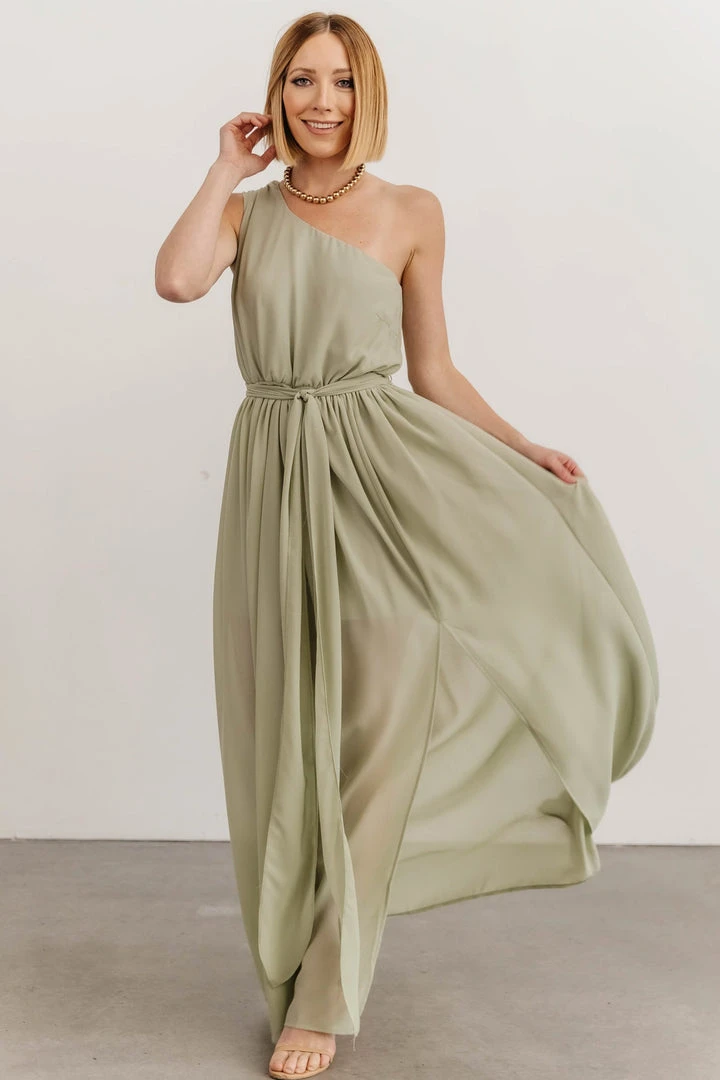 DD Dresses Jessica One Shoulder Maxi Dress | Sage 11 DD Dresses Jessica One Shoulder Maxi Dress | Sage