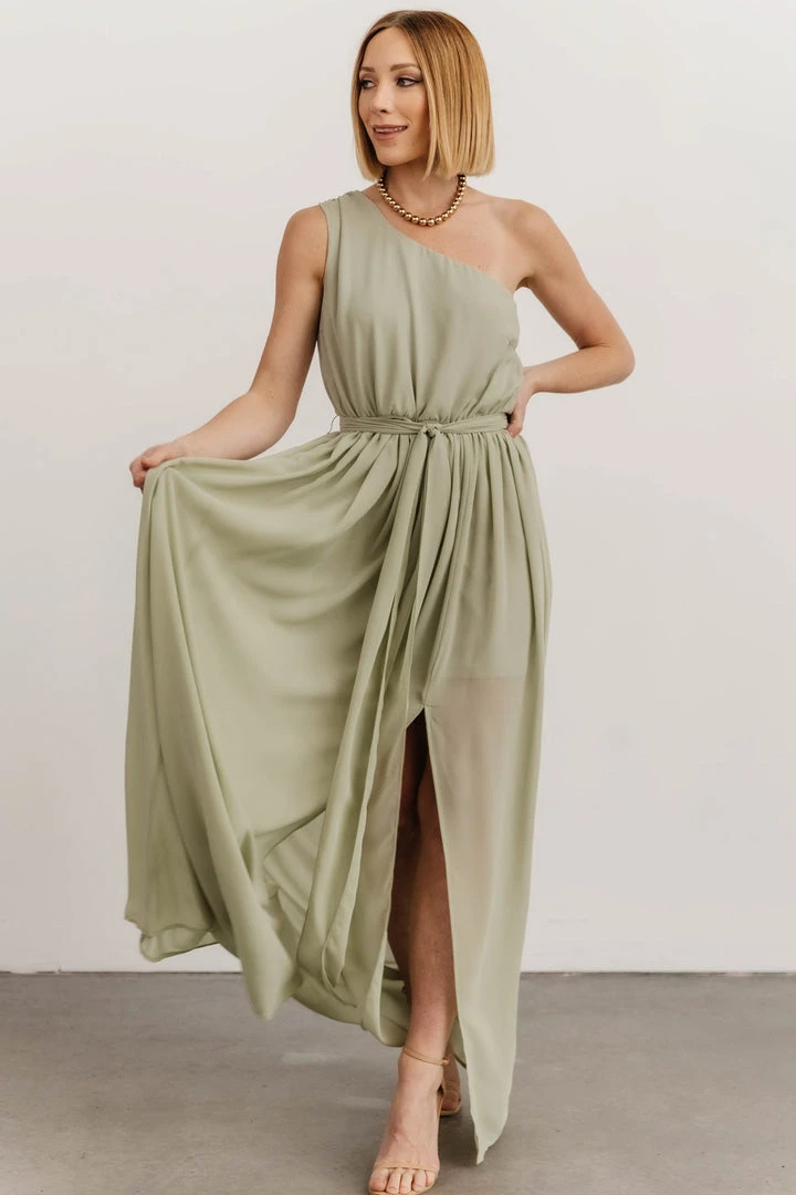DD Dresses Jessica One Shoulder Maxi Dress | Sage 9 DD Dresses Jessica One Shoulder Maxi Dress | Sage
