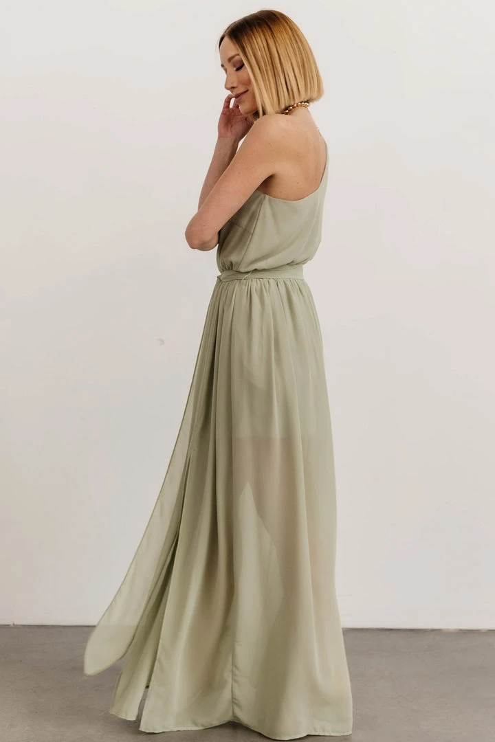 DD Dresses Jessica One Shoulder Maxi Dress | Sage 4 DD Dresses Jessica One Shoulder Maxi Dress | Sage