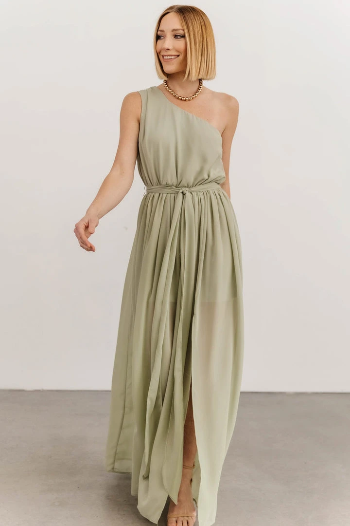 DD Dresses Jessica One Shoulder Maxi Dress | Sage 1 DD Dresses Jessica One Shoulder Maxi Dress | Sage