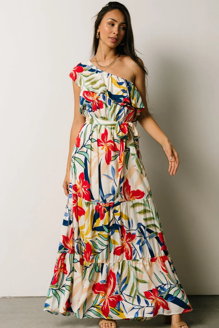FT Jillian One Shoulder Maxi Dress | Multi Print Dresses 4 FT Jillian One Shoulder Maxi Dress | Multi Print Dresses