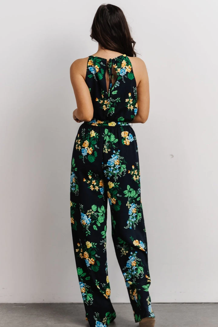 SL Jolene Halter Neck Jumpsuit | Navy Multi Floral 2 SL Jolene Halter Neck Jumpsuit | Navy Multi Floral