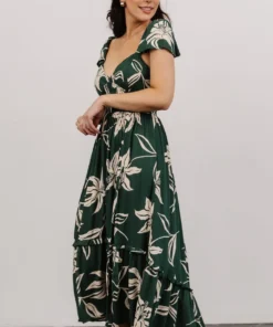 ANG Dresses Jolie Ruffle Midi Dress | Green Floral 10 ANG Dresses Jolie Ruffle Midi Dress | Green Floral
