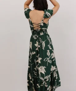 ANG Dresses Jolie Ruffle Midi Dress | Green Floral
