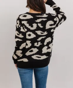 HAY Jonas Animal Print Sweater | Black + Cream 13 HAY Jonas Animal Print Sweater | Black + Cream