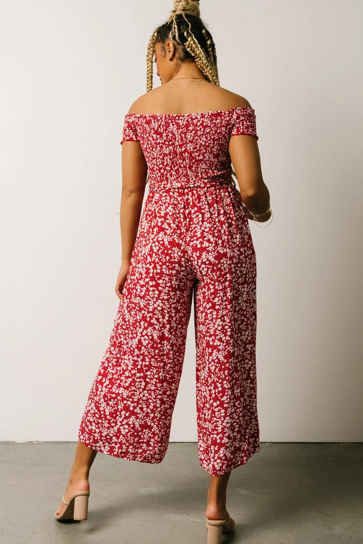 AK Jonni Smocked Jumpsuit | Red Floral Vacation 4 AK Jonni Smocked Jumpsuit | Red Floral Vacation