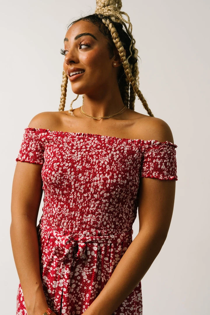 AK Jonni Smocked Jumpsuit | Red Floral Vacation 5 AK Jonni Smocked Jumpsuit | Red Floral Vacation