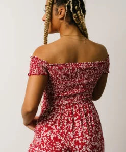 AK Jonni Smocked Jumpsuit | Red Floral Vacation 17 AK Jonni Smocked Jumpsuit | Red Floral Vacation