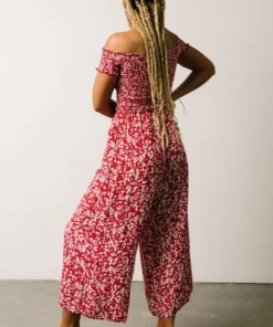 AK Jonni Smocked Jumpsuit | Red Floral Vacation 14 AK Jonni Smocked Jumpsuit | Red Floral Vacation