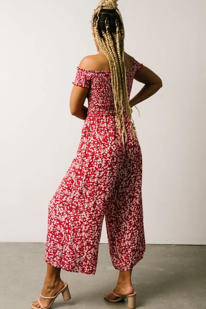 AK Jonni Smocked Jumpsuit | Red Floral Vacation 6 AK Jonni Smocked Jumpsuit | Red Floral Vacation