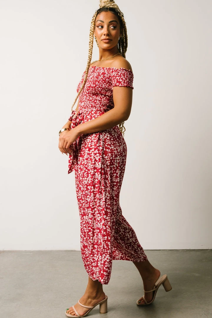 AK Jonni Smocked Jumpsuit | Red Floral Vacation 7 AK Jonni Smocked Jumpsuit | Red Floral Vacation