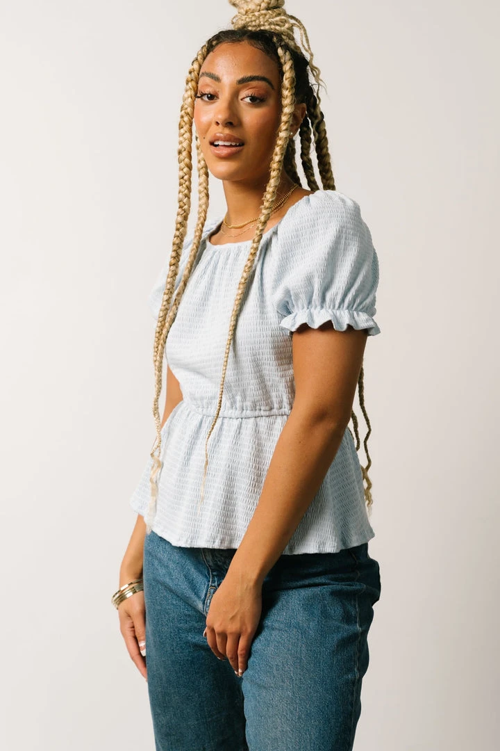 HAY Tops Jules Smocked Top | Light Blue 8 HAY Tops Jules Smocked Top | Light Blue