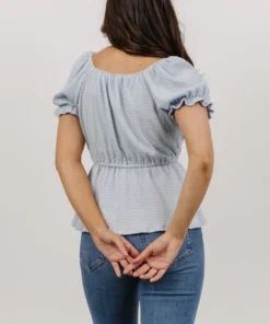 HAY Tops Jules Smocked Top | Light Blue 10 HAY Tops Jules Smocked Top | Light Blue