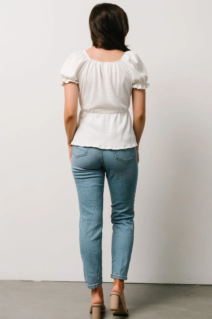 HAY Jules Smocked Top | Off White 6 HAY Jules Smocked Top | Off White