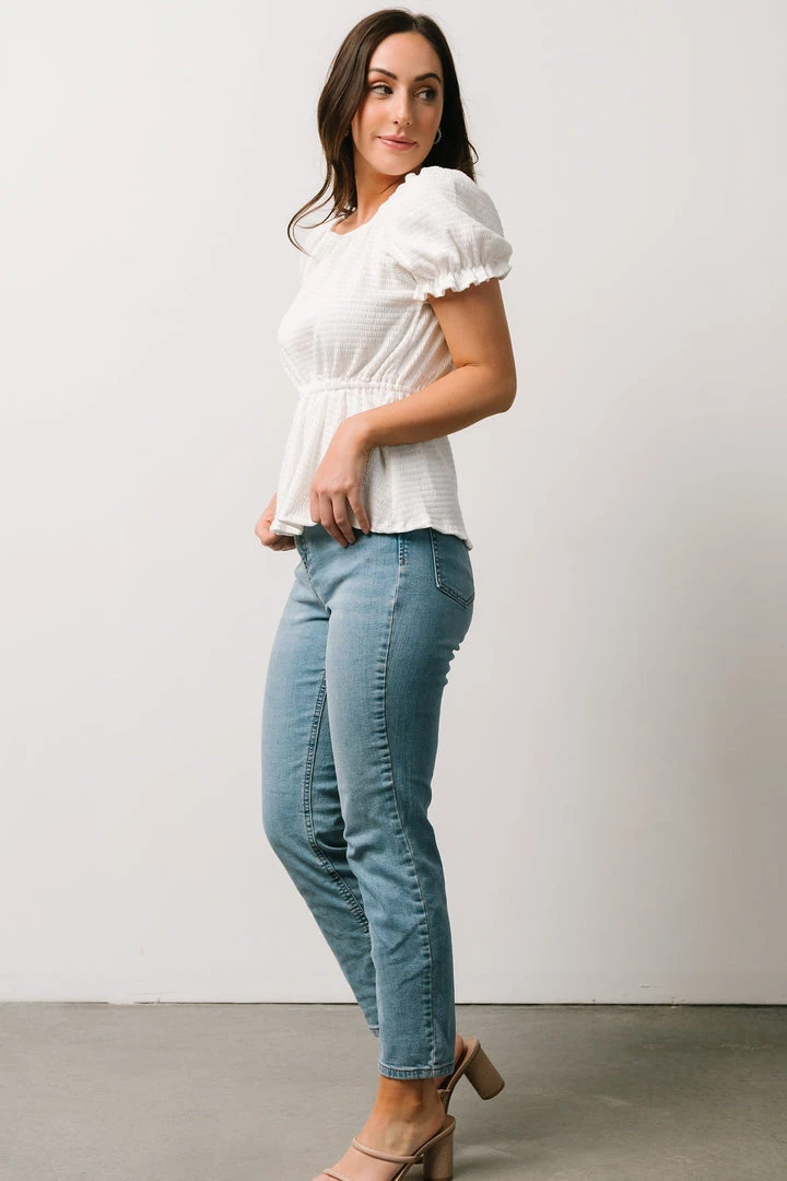 HAY Jules Smocked Top | Off White 5 HAY Jules Smocked Top | Off White