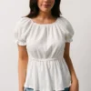 HAY Jules Smocked Top | Off White