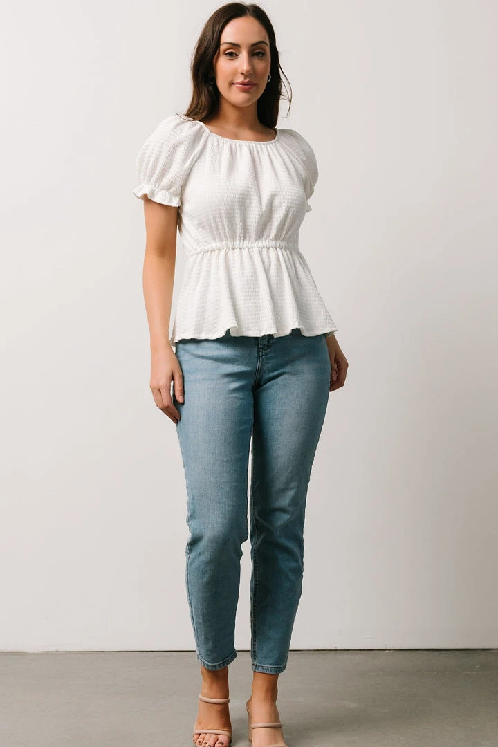 HAY Jules Smocked Top | Off White 2 HAY Jules Smocked Top | Off White