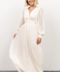 RR Juliette Shimmer Maxi Dress | Off White Dresses