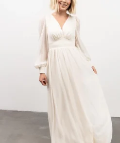 RR Juliette Shimmer Maxi Dress | Off White Dresses