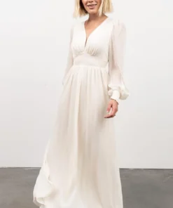 RR Juliette Shimmer Maxi Dress | Off White Dresses