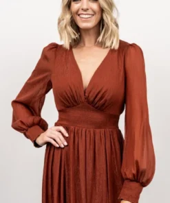 RR Juliette Shimmer Maxi Dress | Rust Dresses