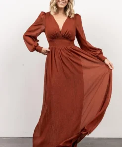 RR Juliette Shimmer Maxi Dress | Rust Dresses