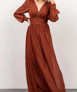 RR Juliette Shimmer Maxi Dress | Rust Dresses