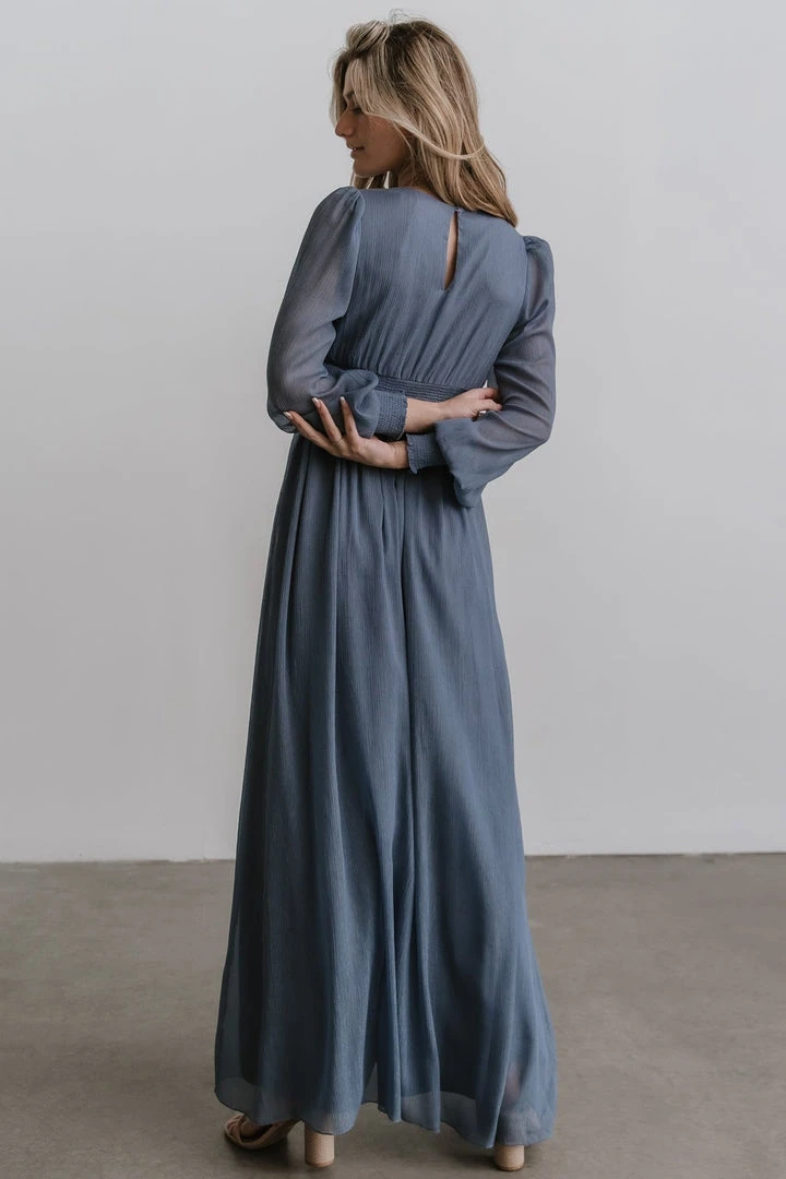 RR Juliette Shimmer Maxi Dress | Slate Blue 3 RR Juliette Shimmer Maxi Dress | Slate Blue
