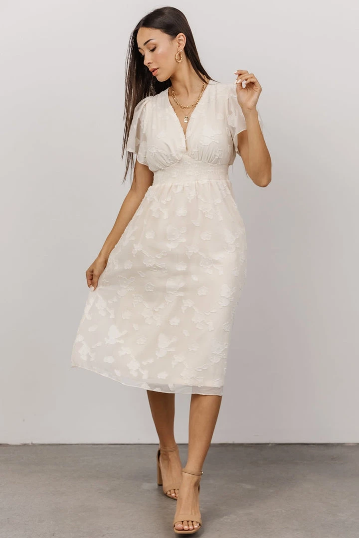 RR June Smocked Midi Dress | Vintage Cream 1 RR June Smocked Midi Dress | Vintage Cream