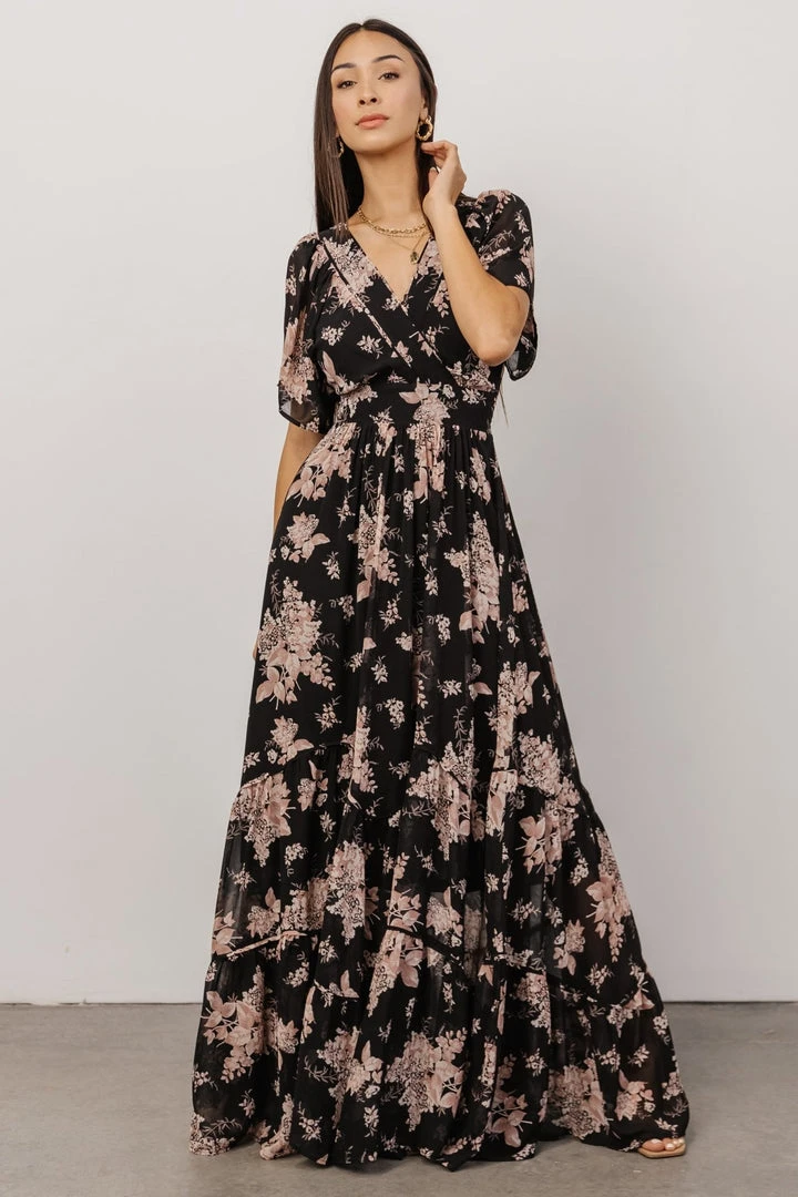 BB Custom Katherine Maxi Dress | Black + Blush Floral Dresses 5 BB Custom Katherine Maxi Dress | Black + Blush Floral Dresses