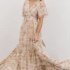 BB Custom Dresses Katherine Maxi Dress | Cream + Rust Floral