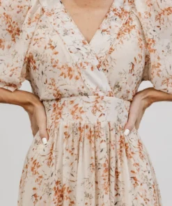 BB Custom Dresses Katherine Maxi Dress | Cream + Rust Floral 15 BB Custom Dresses Katherine Maxi Dress | Cream + Rust Floral