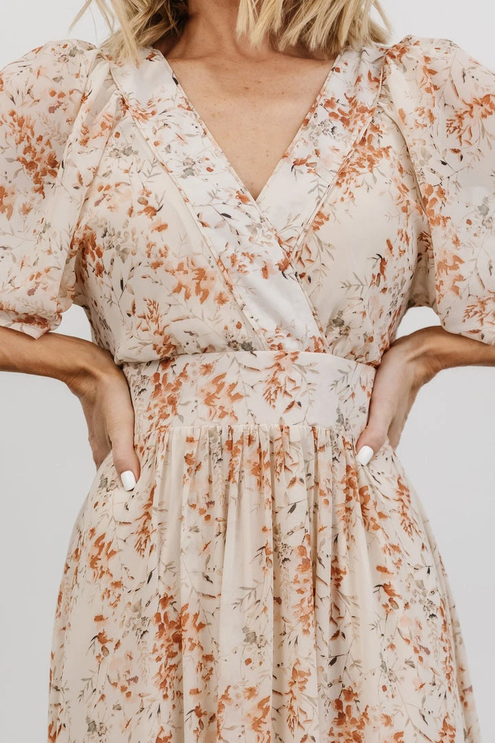 BB Custom Dresses Katherine Maxi Dress | Cream + Rust Floral 8 BB Custom Dresses Katherine Maxi Dress | Cream + Rust Floral