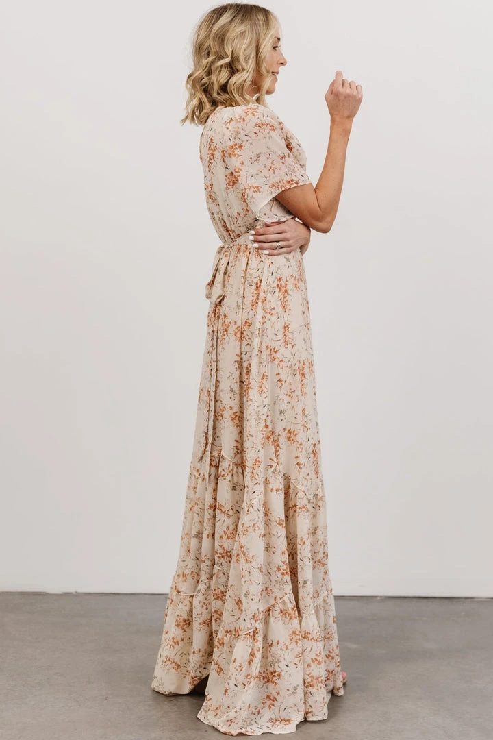 BB Custom Dresses Katherine Maxi Dress | Cream + Rust Floral 5 BB Custom Dresses Katherine Maxi Dress | Cream + Rust Floral
